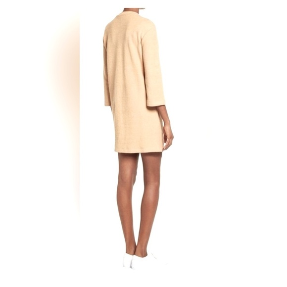 Reformation | Long Sleeve Mock Neck Ribbed Mini Dress Size XL Cream Neutral - Picture 3 of 11